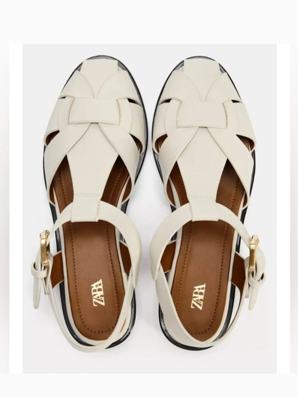 ZARA Size US 9 Flat Fisherman Sandals NWT White - Picture 2 of 7